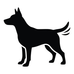 Silhouette of a standing dog showing its profile silhouette pet animal silhouette