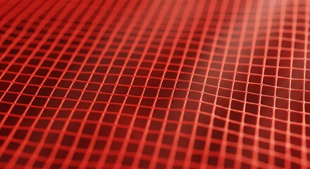 Abstract Red Grid - A Textured Close-Up of Intersecting Lines.