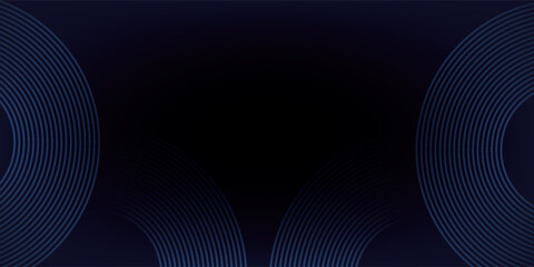 Blue abstract background with glowing circles. Swirl circular lines pattern. Geometric spiral. Twirl element. Modern graphic desi