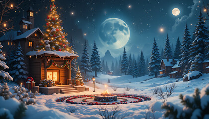 christmas tree in the snow