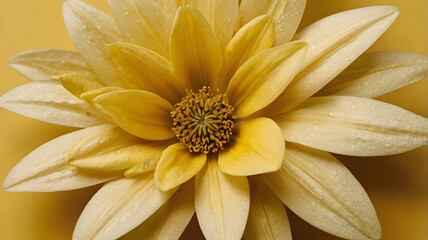 Fototapeta premium Macro Close-Up of Yellow Flower Petals with Detailed Center
