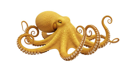 Isolated octopus with eight tentacles and suction cups, sea animal, marine life, danger © Marigold