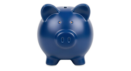 Isolated blue piggy bank. Piggy bank is used for personal finance, saving money concept