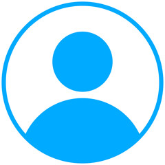 round light blue silhouette user icon