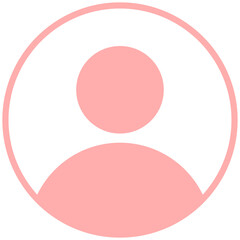 round light pink silhouette user icon