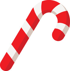 Festive Candy  Cane Illustration with Red and White Stripes for holiday Season