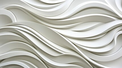 Obraz premium Abstract Wavy White Paper Art Texture Background with Smooth Undulating Pattern