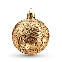 Gold ornament christmas round accessories.