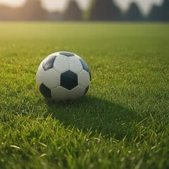 Fototapeta premium soccer ball on grass