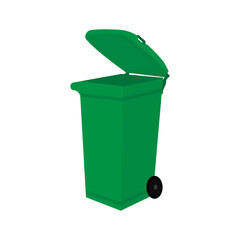 green large trash can vector
