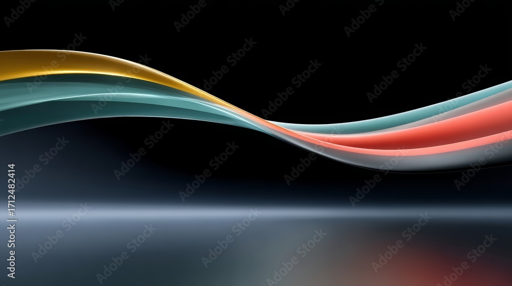 Poster connecting digital networks with abstract glow backgrounds layered waveforms and soft gradients
