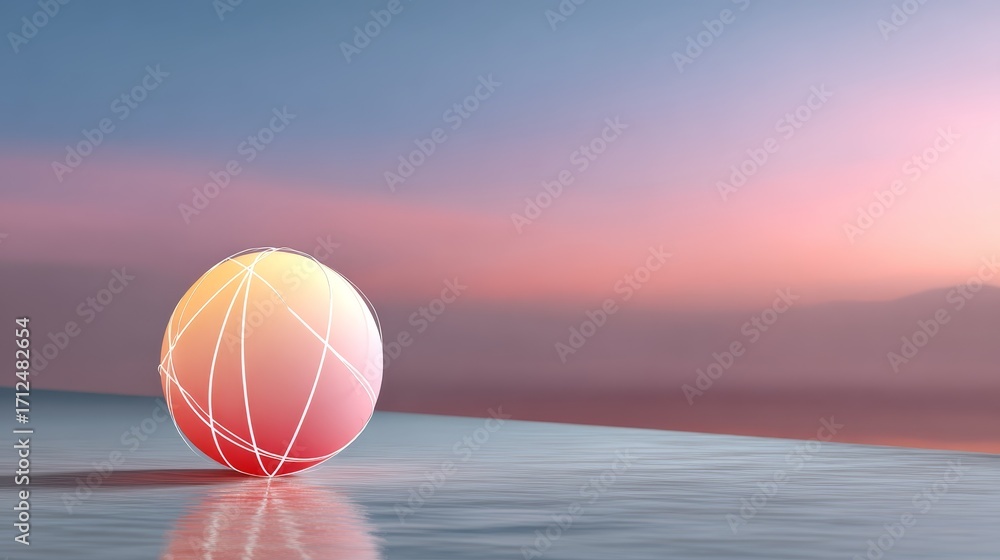 Poster digital connections abstract network sphere in layered environment with glowing background