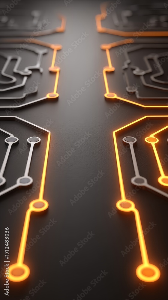 Poster abstract digital network design modern technology circuit background glowing connections high-resolu