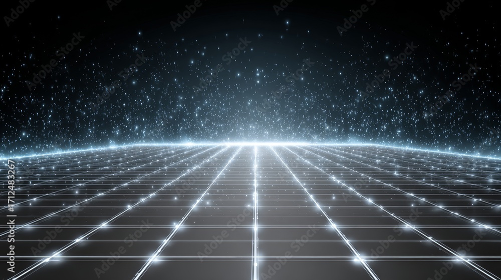 Poster abstract digital network connecting electric paths futuristic glow background technology concept gig