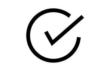 Black circle check mark icon for tick, correct, approved, success, confirm, and symbol on...