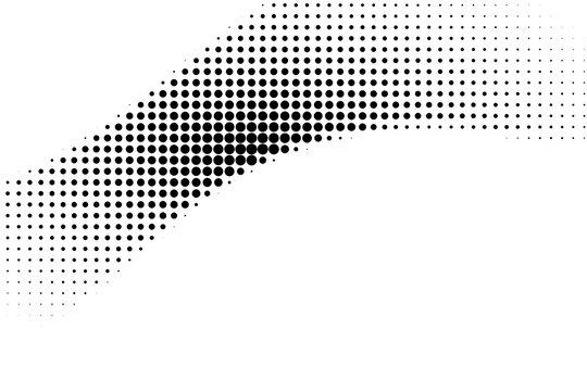 Black halftone gradient dot abstract pattern for background, texture, graphic, design, and decoration on transparent background