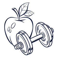 apple and dumbbell