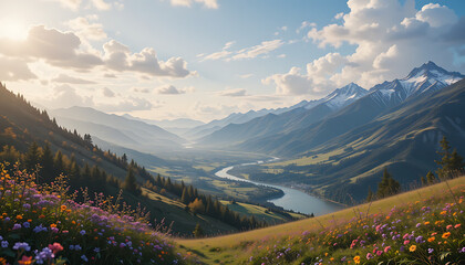 panorama of the alps