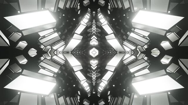 VJ loop silver bright neon equalizer kaleidoscope
