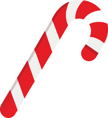 Festive Candy  Cane Illustration with Red and White Stripes for holiday Season