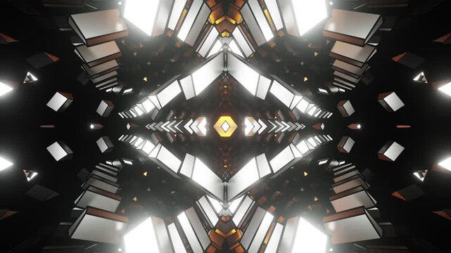 Party silver with gold glare kaleidoscope VJ loop background