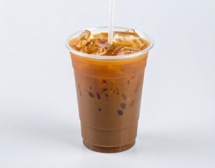 Iced coffee in a plastic cup