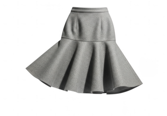 Textured grey fishtail skirt isolated on transparent background