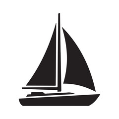 Simple Sailboat Silhouette Illustration