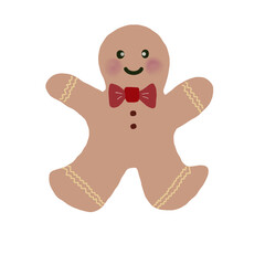 Cute gingerbread man cookie illustration