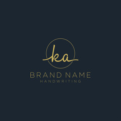K A Initial handwriting logo template