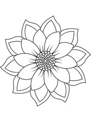Flower Outline Illustration for Covering Book.