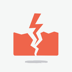 Cracked Foundation Illustration Depicting an Electrical Bolt Hitting a Crumbling Structure