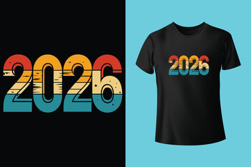 Happy new year 2026 t shirt design with festive lanterns and typography