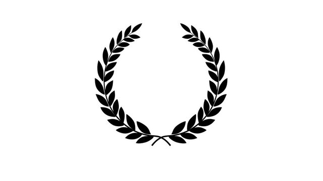laurel wreath. Award Laurel Classic on white and Green Screen 4K resolution
