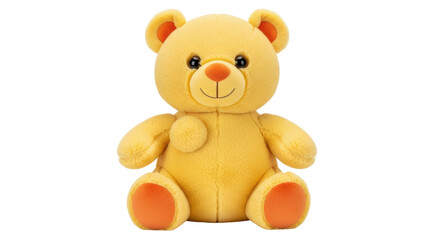 Isolated adorable golden teddy bear toy animal seated, perfect for a gift idea or decoration