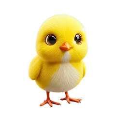 Adorable Chick 3d rendered, isolated on transparent background
