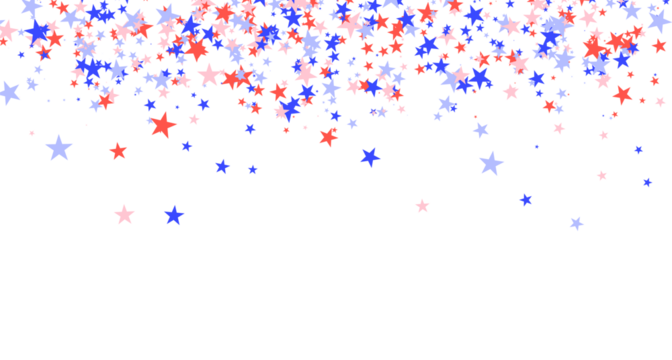 red blue stars confetti