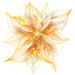 Fototapeta premium Beautiful golden floral design with a transparent background for use in digital art and decor