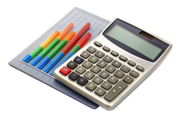 Calculator and Colored Pens on Graph Paper stationery