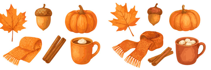 Warm autumn decorations and cozy items in shades of orange capture the essence of fall at a local gathering