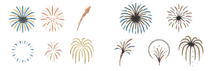 Obraz premium Colorful and festive firework designs for celebration decoration