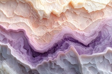 Abstract pastel layered texture resembling geological strata, transitioning from pink to purple, creating a soft, organic feel.