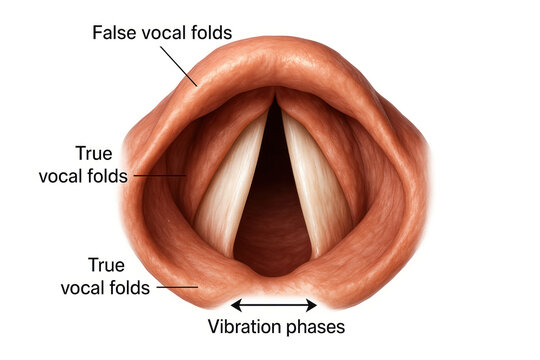 Illustration of Human Vocal Folds Anatomy