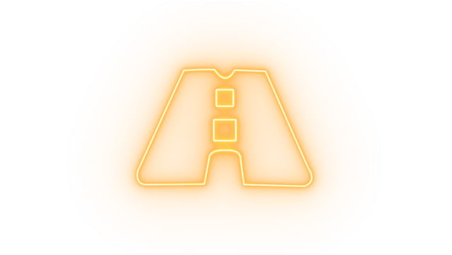 Yellow neon road icon isolated on transparent background, symbolizing travel and direction