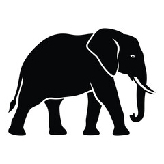 Majestic african elephant silhouette wildlife animal icon for design projects silhouette