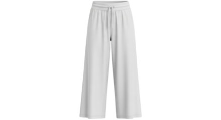White Womens Wide Leg Drawstring Pants Mockup