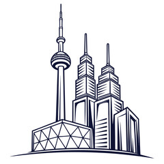 Toronto skyline in vector format illustration