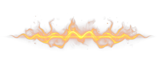 Fototapeta premium Glowing Neon Flame Effect with Contours Isolate on Transparent Background, cutout, png