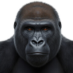 Obraz premium Close Up Portrait of a Powerful Silverback Gorilla with Intense Orange Eyes