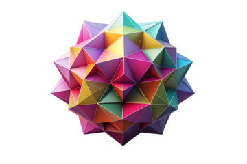 Colorful Geometric Polyhedron Abstract Shape graphic